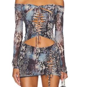 Jaded London Mini Dahna Macrame Dress